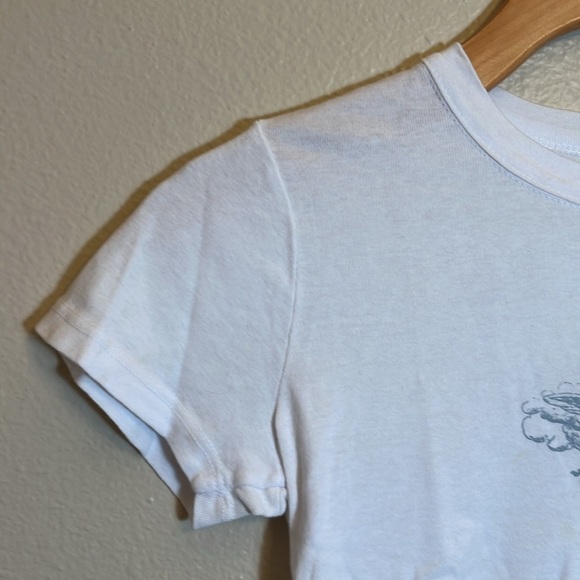 John Galt Brandy Melville White Heaven Sent Cropped Shirt - Picture 4 of 9